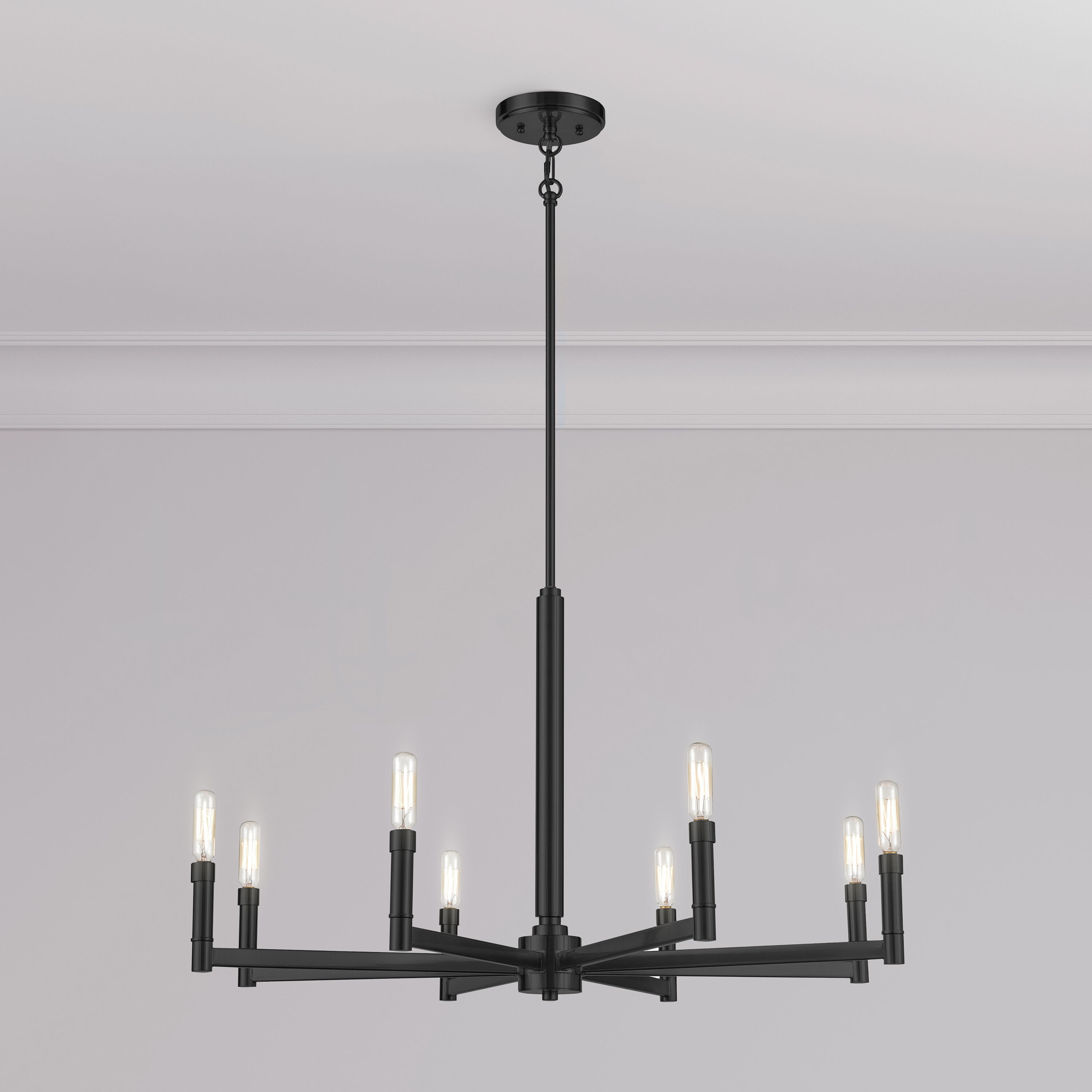 Daxley 8 Light 31.25 inch Matte Black Chandelier Ceiling Light